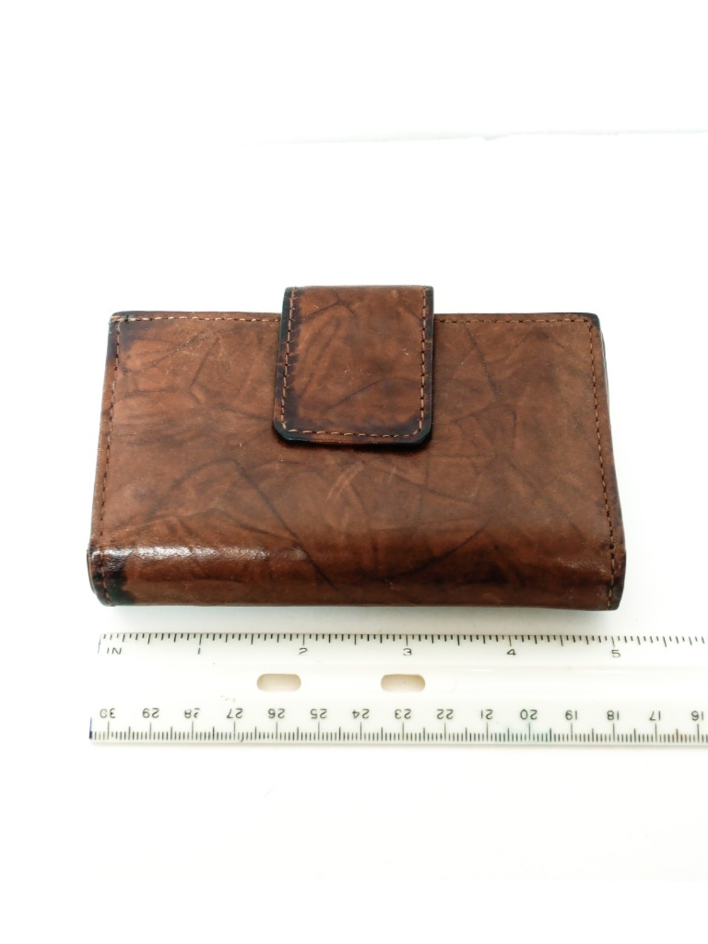 Gently used brown leather wallet - unisex